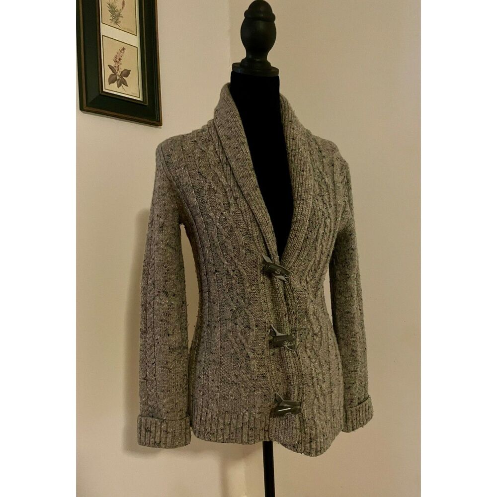 Coldwater Creek Wool Blend Cable Knit Cardigan